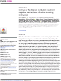 Cover page: Instructor facilitation mediates students' negative perceptions of active learning instruction.