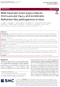 Cover page: Mild traumatic brain injury induces microvascular injury and accelerates Alzheimer-like pathogenesis in mice