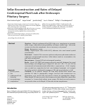 Cover page: Sellar Reconstruction and Rates of Delayed Cerebrospinal Fluid Leak after Endoscopic Pituitary Surgery