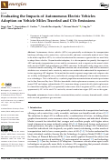 Cover page: Evaluating the Impacts of Autonomous Electric Vehicles Adoption on Vehicle Miles Traveled and CO2 Emissions