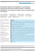 Cover page: Randomised clinical trial: Pemafibrate, a novel selective peroxisome proliferator‐activated receptor α modulator (SPPARMα), versus placebo in patients with non‐alcoholic fatty liver disease