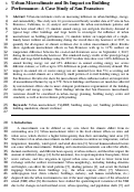 Cover page: Urban microclimate and its impact on building performance: A case study of San Francisco