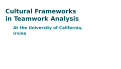 Cover page of Cultural Frameworks in Teamwork Analysis