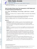 Cover page: Who Provides Primary Care? An Assessment of HIV Patient and Provider Practices and Preferences