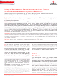 Cover page: Safety of percutaneous patent ductus arteriosus closure: an unselected multicenter population experience.