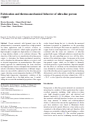 Cover page: Fabrication and thermo-mechanical behavior of ultra-fine porous copper