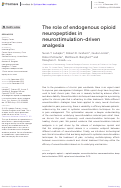 Cover page: The role of endogenous opioid neuropeptides in neurostimulation-driven analgesia.