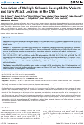 Cover page: Association of multiple sclerosis susceptibility variants and early attack location in the CNS.