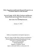 Cover page: Policy Suggestions and Practice/Research Perspectives on Treatment Objectives and Outcomes