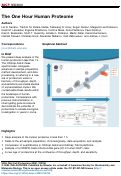 Cover page: The One Hour Human Proteome.