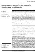 Cover page: Augmentation treatment in major depressive disorder: focus on aripiprazole