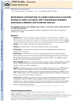 Cover page: Randomized Controlled Trial of Cognitive Behavioral Social Skills Training for Older Consumers With Schizophrenia: Defeatist Performance Attitudes and Functional&nbsp;Outcome