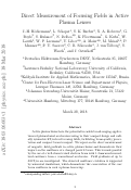 Cover page: Direct measurement of focusing fields in active plasma lenses
