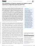 Cover page: The contributions of positive outgroup and negative ingroup evaluation to implicit bias favoring outgroups