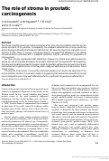 Cover page: The role of stroma in prostatic carcinogenesis