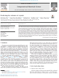 Cover page: Predicting the volumes of crystals