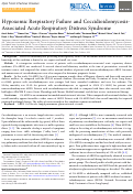 Cover page: Hypoxemic Respiratory Failure and Coccidioidomycosis-Associated Acute Respiratory Distress Syndrome