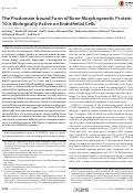 Cover page: The Prodomain-bound Form of Bone Morphogenetic Protein 10 Is Biologically Active on Endothelial Cells*