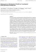 Cover page: Inhomogeneous reionization models in cosmological hydrodynamical simulations