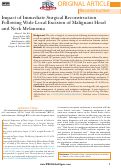 Cover page: Impact of Immediate Surgical Reconstruction Following Wide Local Excision of Malignant Head and Neck Melanoma