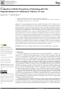 Cover page: Evaluation of Risk Perception of Smoking after the Implementation of California’s Tobacco 21 Law