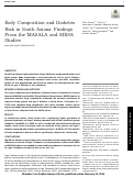 Cover page: Body Composition and Diabetes Risk in South Asians: Findings From the MASALA and MESA Studies