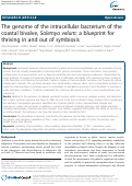 Cover page: The genome of the intracellular bacterium of the coastal bivalve, Solemya velum: a blueprint for thriving in and out of symbiosis