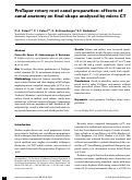 Cover page: ProTaper rotary root canal preparation: effects of canal anatomy on final shape analysed by micro CT