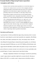 Cover page: Economic Benefits of Empowering Women in Agriculture: Assumptions and Evidence