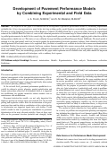 Cover page: Development of Pavement Performance Models by Combining Experimental and Field Data