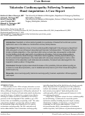 Cover page: Takotsubo cardiomyopathy following traumatic hand amputation