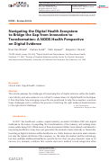 Cover page: Navigating the Digital Health Ecosystem to Bridge the Gap from Innovation to Transformation: A NODE. Health Perspective on Digital Evidence.