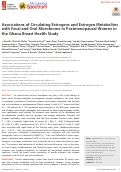 Cover page: Associations of Circulating Estrogens and Estrogen Metabolites with Fecal and Oral Microbiome in Postmenopausal Women in the Ghana Breast Health Study.