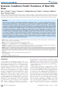 Cover page: Economic Conditions Predict Prevalence of West Nile Virus