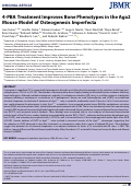 Cover page: 4-PBA Treatment Improves Bone Phenotypes in the Aga2 Mouse Model of Osteogenesis Imperfecta.