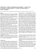 Cover page: Adherence to dietary guidelines and mortality: a report from prospective cohort studies of 134,000 Chinese adults in urban Shanghai 1 , 2 , 3 , 4