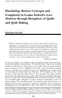 Cover page: Elucidating Abstract Concepts and Complexity in Louise Erdrich’s Love Medicine through Metaphors of Quilts and Quilt Making