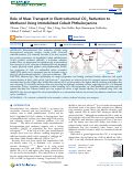 Cover page: Role of Mass Transport in Electrochemical CO2 Reduction to Methanol Using Immobilized Cobalt Phthalocyanine