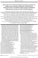 Cover page: Does the Use of Immunosuppressive Drugs Impact on SARS-CoV-2 Infection Outcome? Data From A National Cohort of Patients With Immune-Mediated Inflammatory Diseases (SAR-COVID Registry)