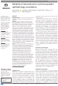 Cover page: Reliability of telemedicine for real-time paediatric ophthalmology consultations