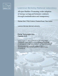 Cover page: eProject Builder: Promoting Wider Adoption of Energy Savings Performance Contracts through Standardization and Transparency