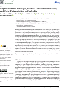 Cover page: Sugar-Sweetened Beverages, Foods of Low Nutritional Value, and Child Undernutrition in Cambodia.