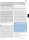 Cover page: The ectomycorrhizal fungus Pisolithus microcarpus encodes a microRNA involved in cross-kingdom gene silencing during symbiosis