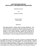 Cover page: A Model of Auction Equilibrium with Costly Information Acquisition