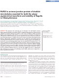 Cover page: FAP20 is an inner junction protein of doublet microtubules essential for both the planar asymmetrical waveform and stability of flagella in Chlamydomonas.