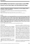Cover page: Rat BodyMap transcriptomes reveal unique circular RNA features across tissue types and developmental stages