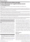 Cover page: Is Serum Brain-Derived NeurotrophicFactor a Biomarker for Cognitive Enhancementin Schizophrenia?