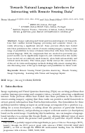 Cover page: Towards Natural Language Interfaces for Interacting with Remote Sensing Data