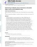 Cover page: Epidemiology of diabetes among South Asians in the United States: lessons from the MASALA study