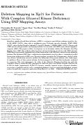 Cover page: Deletion mapping in Xp21 for patients with complex glycerol kinase deficiency using SNP mapping arrays.